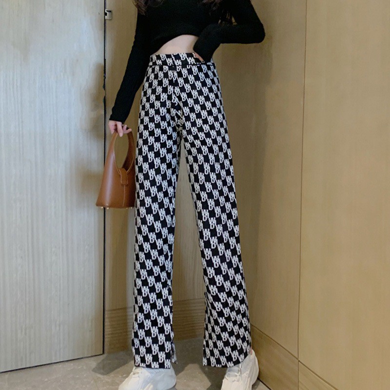 Quần Dài Nữ Lưng Cao Ống Rộng Thời Trang Hàn