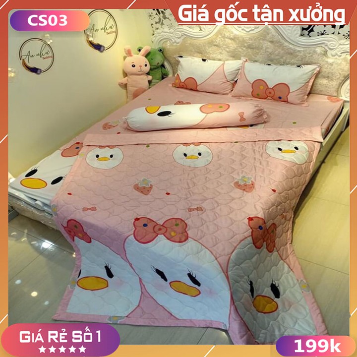 Trọn Bộ 5 món Chăn Ga Gối Với Đa Dạng Mẫu Mã  Mới Nhất Chất Liệu Cotton Poly, Chăn Ga Giá Rẻ Phù Hợp Thời Tiết Mùa Hè