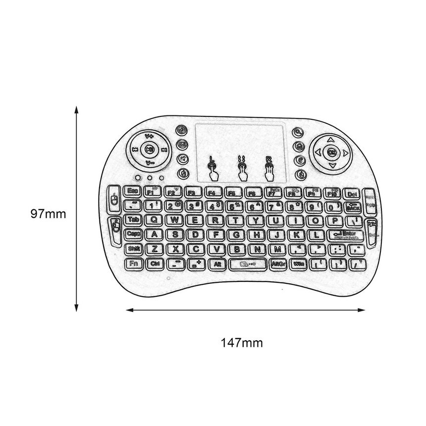 Bàn Phím Không Dây Bc2.4g Mini Air I8 Cho Tv Box Android Pc