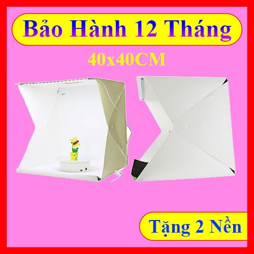 【HĐSB_SHop】 Hộp Chụp Sản Phẩm 40x40cm Có Kèm Đèn Led 2 Dãy có 70 Bóng - Tặng 2 Phong Nền - MeBoom 【HĐGB_SHop】