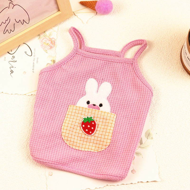 Áo Hai Dây Thêu Hình Trái Tim Sau Lưng Cho Thú Cưng