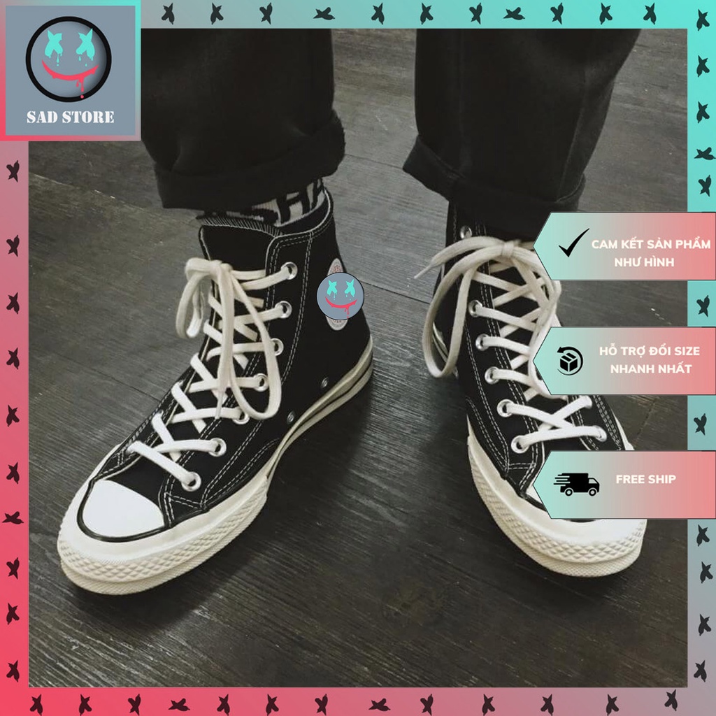 Giày_Converse Cổ Cao Đen, Giày CV 1970S Đen Cao Cổ Hàng Cao Cấp Full Box + Bill