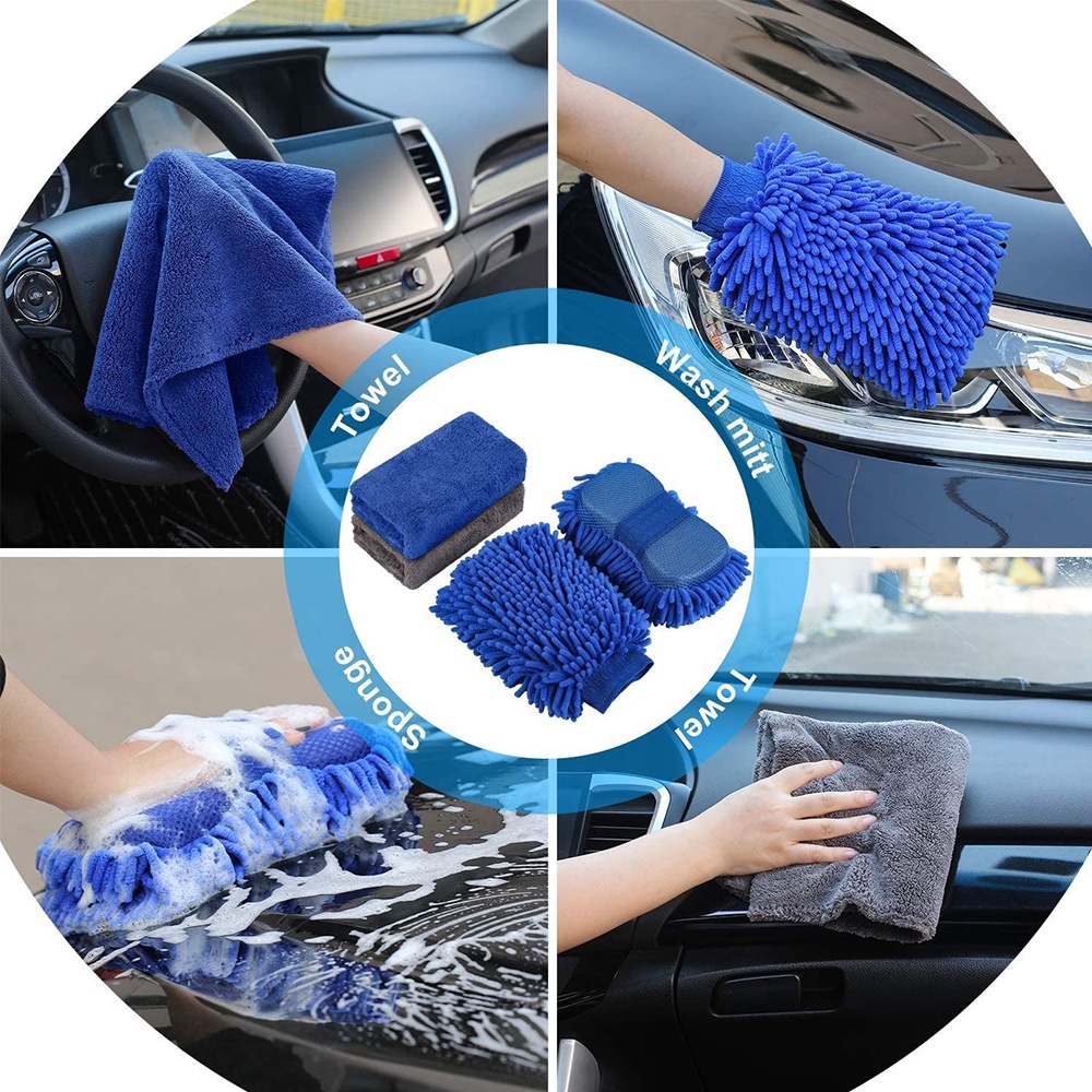 Set 15 Khăn Lau Xe Hơi Mềm Mại Thấm Hút Tốt