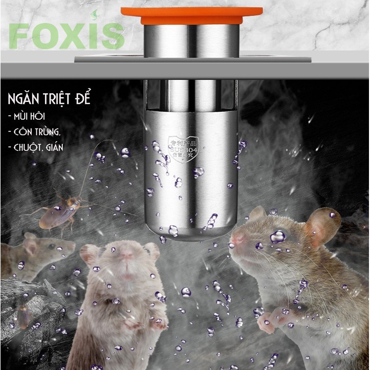 Ngăn mùi thoát sàn  INOX 304 ĐÚC, Ngăn mùi tuyệt đối, thoát nước nhanh, ngăn cồn trùng bò ngược