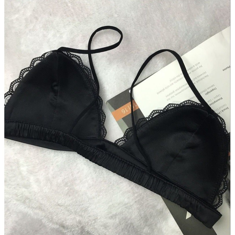 Áo bra nữ satin hai dây ngắn, thiết kế đơn giản, trẻ trung, dễ phối đồ, phù hợp dưới 55kg  Anna Shop
