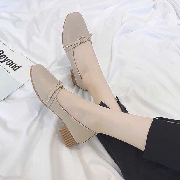 Giày Đế Vuông 3 Phân Siêu Xinh - Phối Nơ