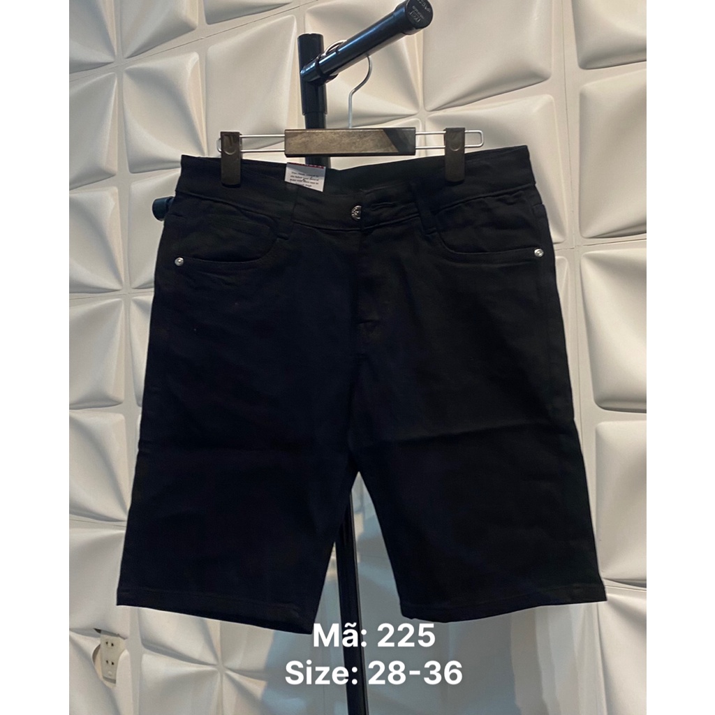 [Max 225] Short jean nam cotton màu đen trơn vải không co dãn [tnhung]