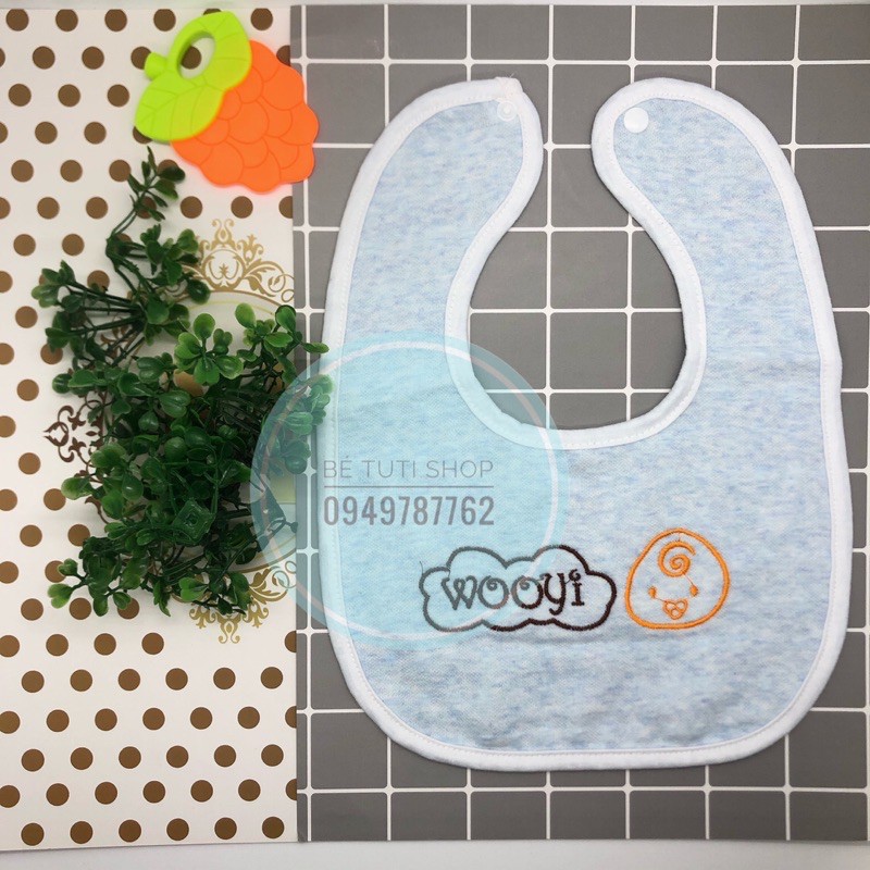 Set 3 chiếc yếm xô sợi tre 4 lớp 2 mặt Wooyi siêu thấm hút cho bé