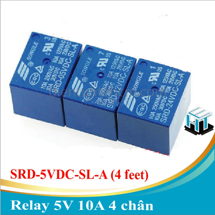Relay 5V 10A 4 chân SRD-5VDC-SL-A hàng chuẩn SONGLE