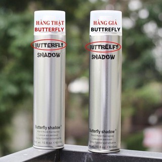 Gôm xịt tóc, keo xịt giữ nếp tóc Butterfly shadow 320ml chính hãng nhập khẩu.