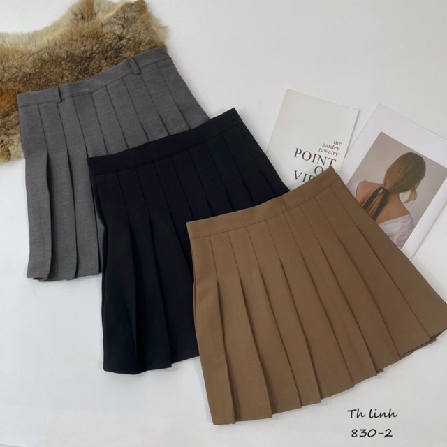Chân váy tennis dáng cơ bản chân váy tenis xoè trơn ba màu đủ size