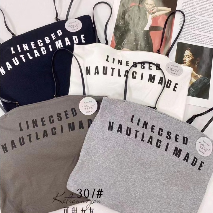 Áo bra 2 dây có đệm ngực dáng croptop chất liệu gân thun co giãn YUKI STORE 307