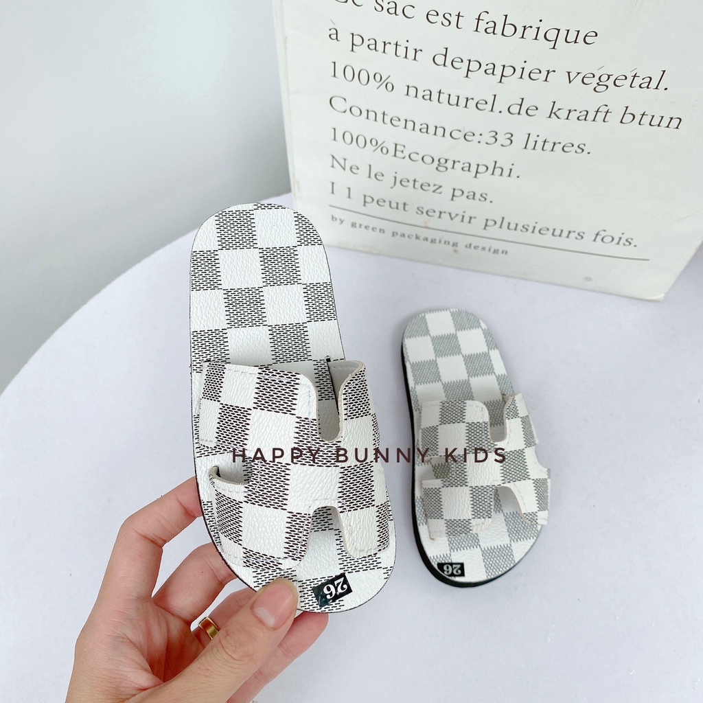 Sẵn Ảnh Thật Dép Lê Chữ H Kẻ Ka Rô Đế Siêu Nhẹ Năng Động Thời Trang Cho Bé Trai KB127