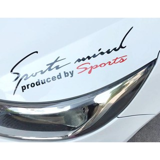 Tem dán Sport mind trang trí nắp capo ô tô Mầu Trắng Vàng