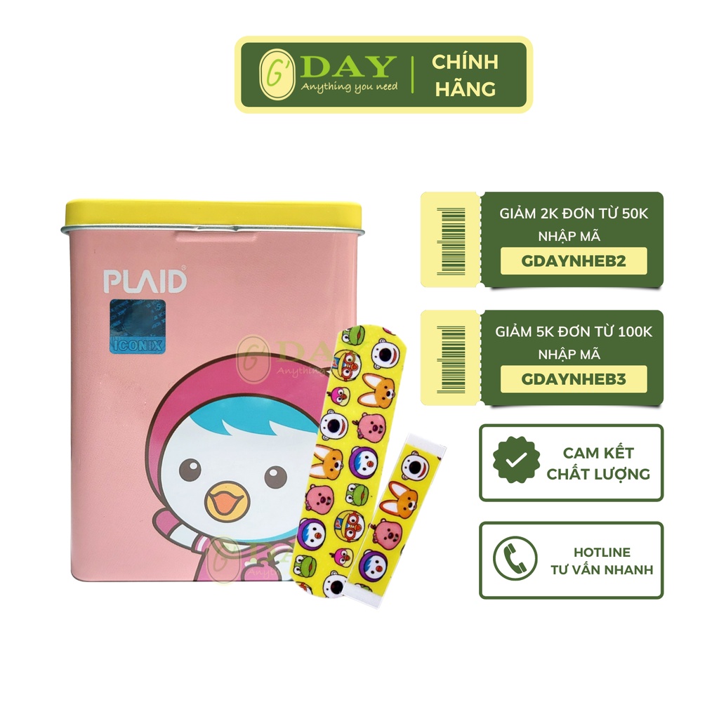Băng Keo Cá Nhân Hộp Thiếc Hồng Pororo Kids Band – Dành Cho Da Nhạy Cảm (hộp 2 size – 25 miếng)