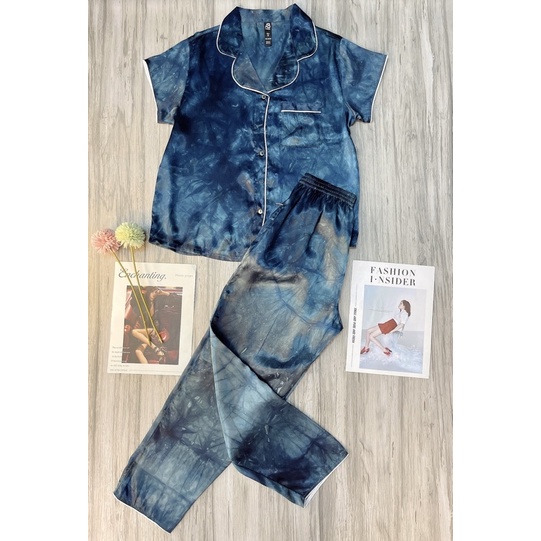Đồ Bộ Pijama Lụa Dài Cho Nữ Và Trung Niên Mặc Nhà Màu Trơn VNXK ABCASUAL