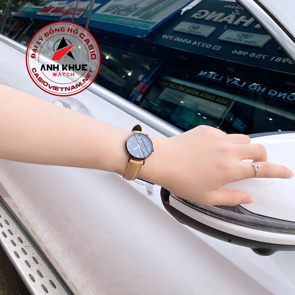 Đồng Hồ Casio | Nữ LTP-VT02BL-1AUDF | 3 Kim | Dây Da | Vỏ Mạ Ion Đen | Chống Nước