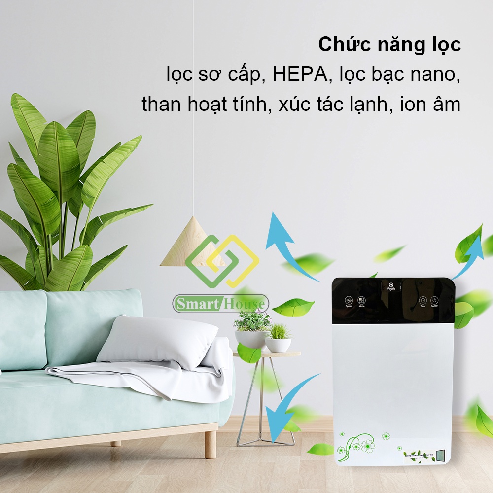 Máy Lọc Không Khí Perfekt PE0225, Máy Lọc Thông Minh, Lọc Khói Bụi Và Vi Khuẩn,Màn Hình Cảm Biến - Smart House