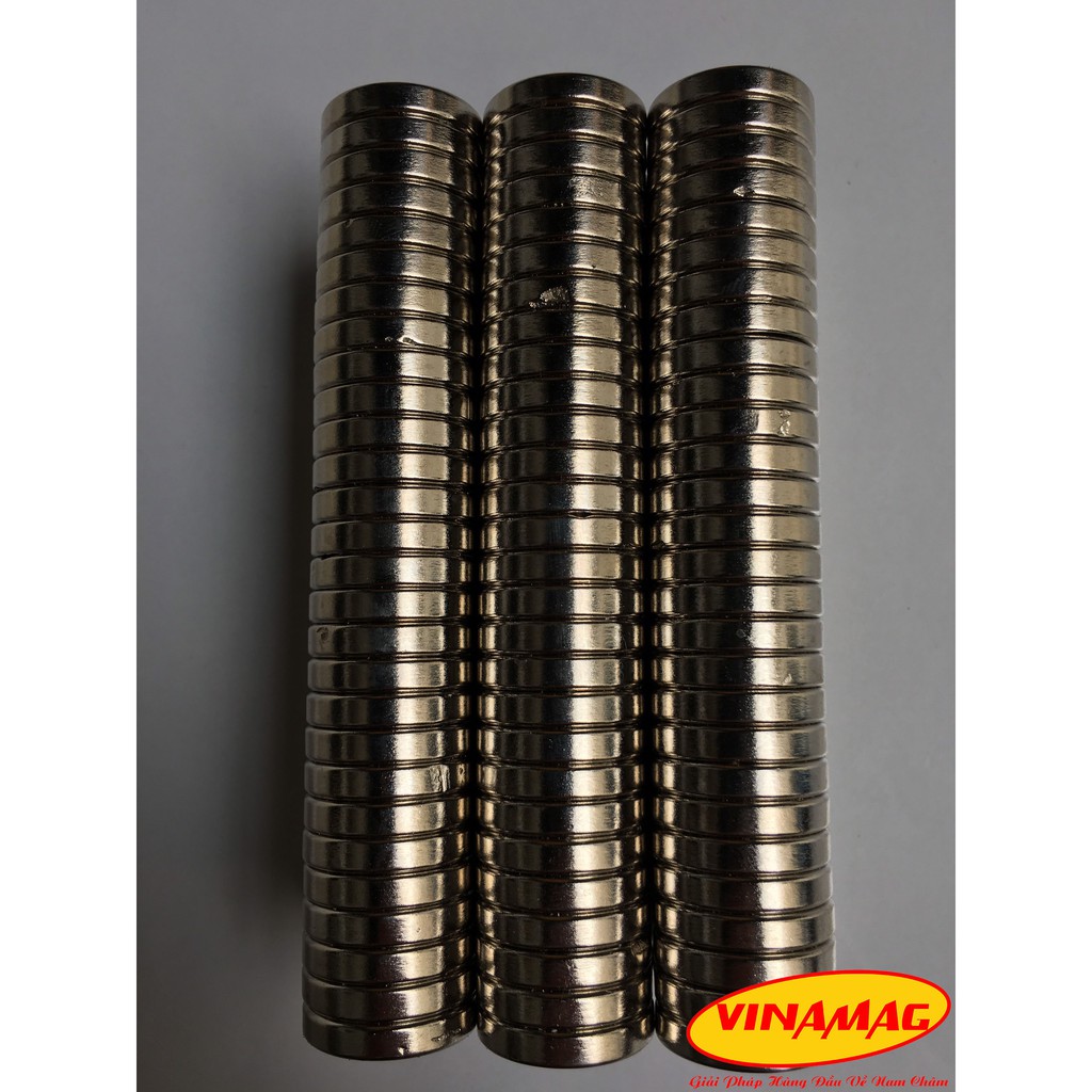 50 Viên 25x2mm nam châm đất hiếm NdFeB phi tròn , nam châm trắng lực từ mạnh
