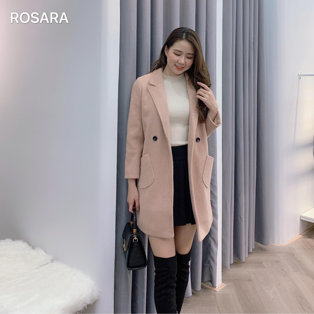 Áo khoác dạ thời trang nữ dáng dài basic Rosara KH5 | BigBuy360 - bigbuy360.vn