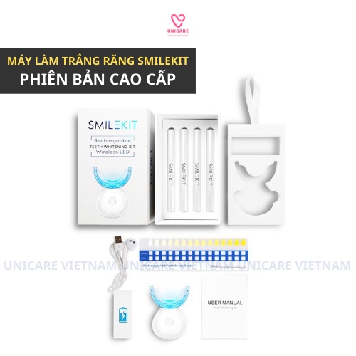 Máy làm trắng răng SMILEKIT - Bộ kit trắng răng không ê buốt giúp răng trắng sáng, chắc khỏe từ bên trong