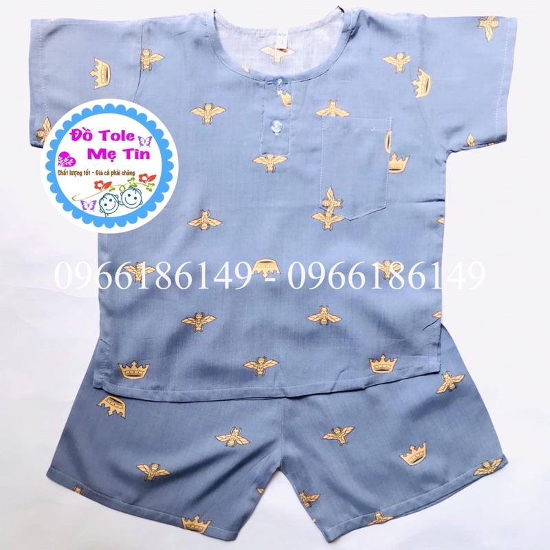 Đồ tole(lanh) cộc tay bé trai size 5(12-15kg) - ib shop chọn màu