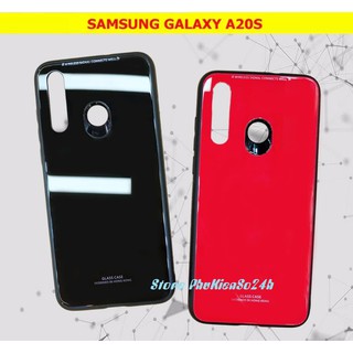 Ốp lưng Samsung Galaxy A20s lưng kính cường lực viền nhựa dẻo
