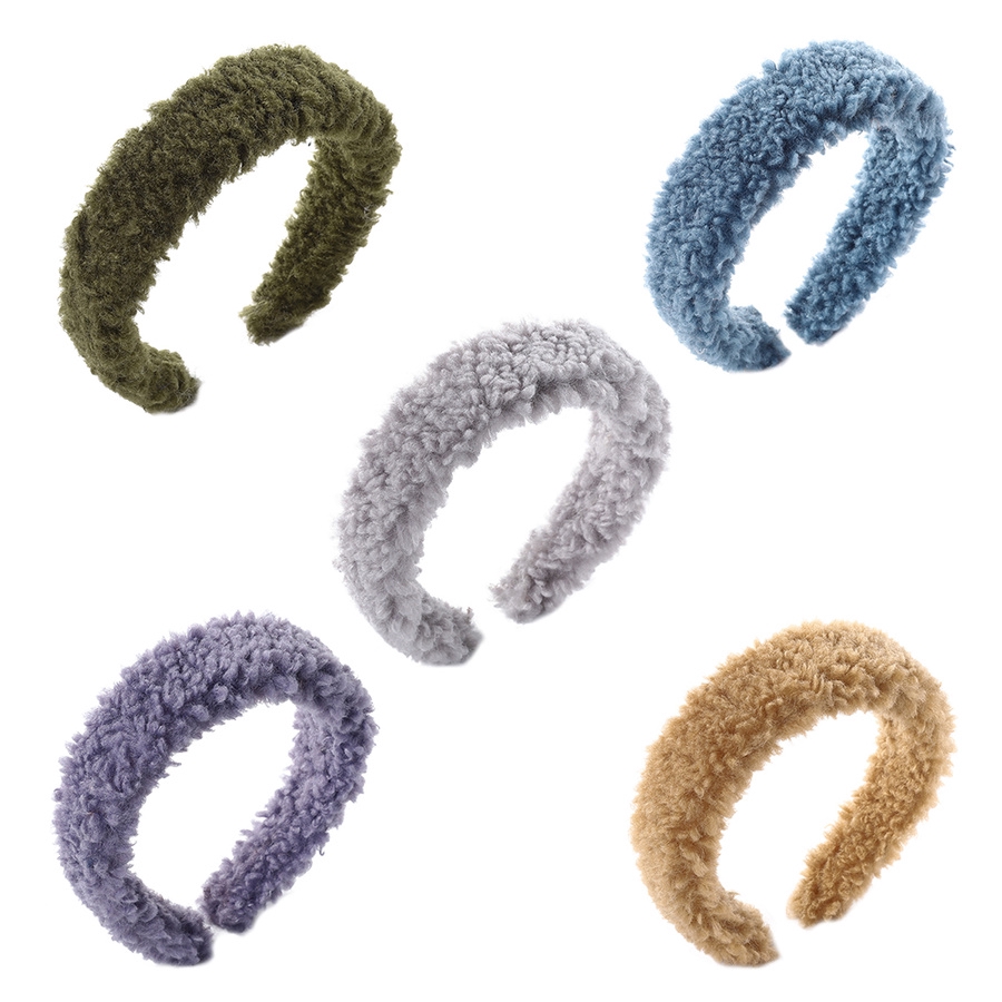 Cài tóc nhung lông xoăn mềm mại màu trơn phong cách Hàn Quốc thời trang thu đông dành cho bé gái