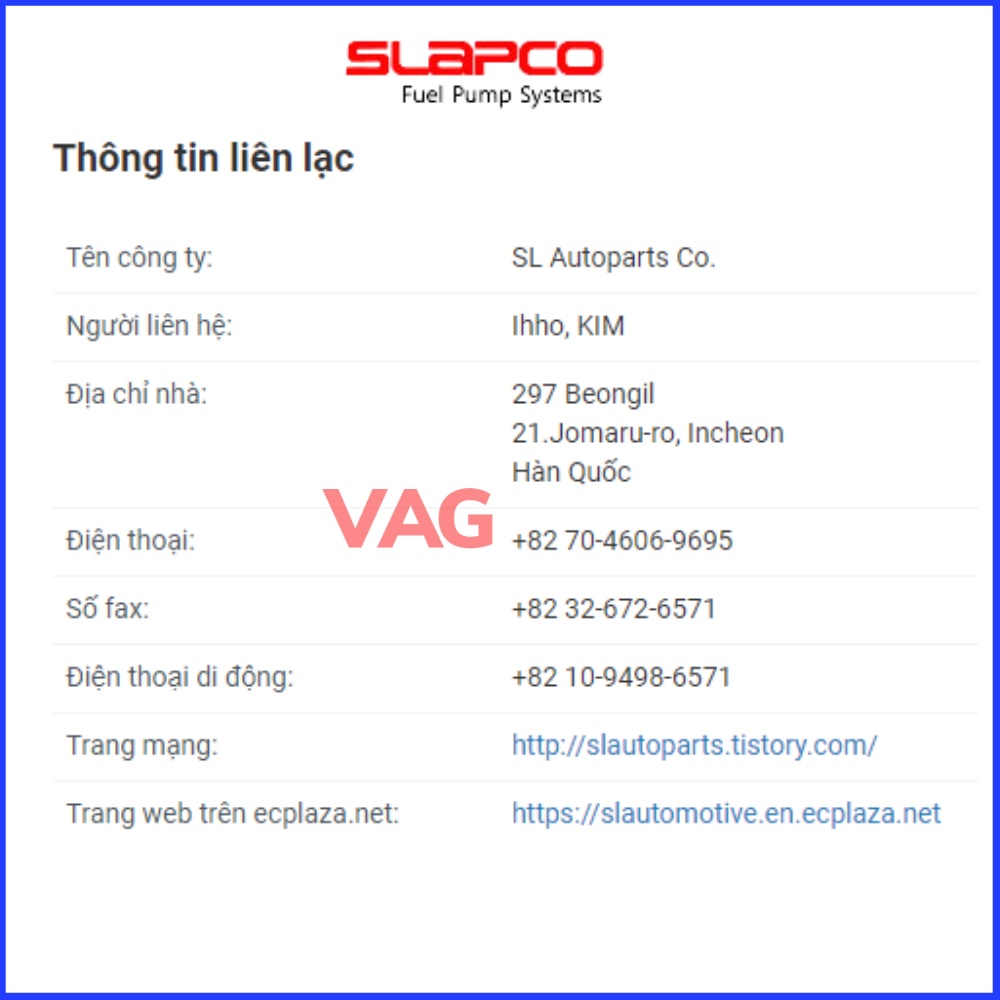 Bơm xang vios, Yaris 2014- Chính hãng Slapco hàn quốc, Bảo hành 3 tháng