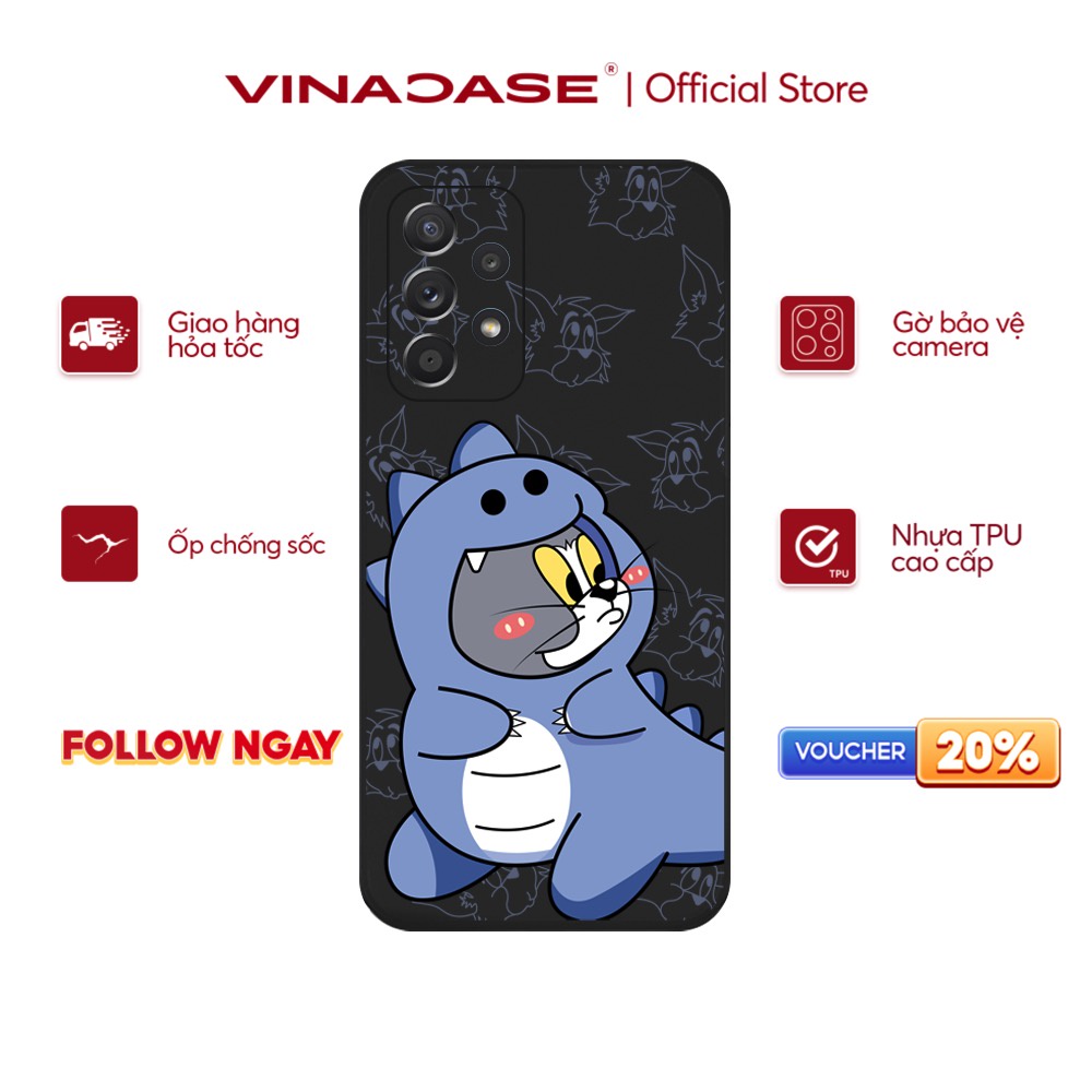 Ốp lưng Vina Case Samsung A10/A10S/A51/A32/A12/....dẻo cạnh vuông bảo vệ camera hình Mèo và Chuột