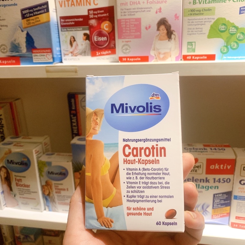 - - Viên Chống nắng Carotin Mivolis - Hộp 60viên - Hàng nội địa Đức