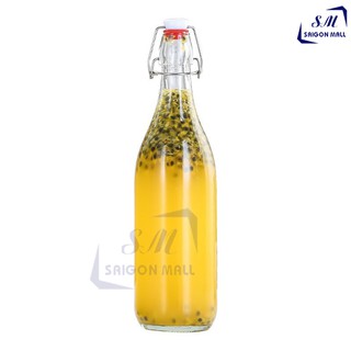 Chai thủy tinh nắp gài nhựa 1 lít cao cấp