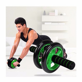 Con lăn tập bụng 2 bánh bền chắc tặng kèm thảm lót đầu gối chống trơn trượt