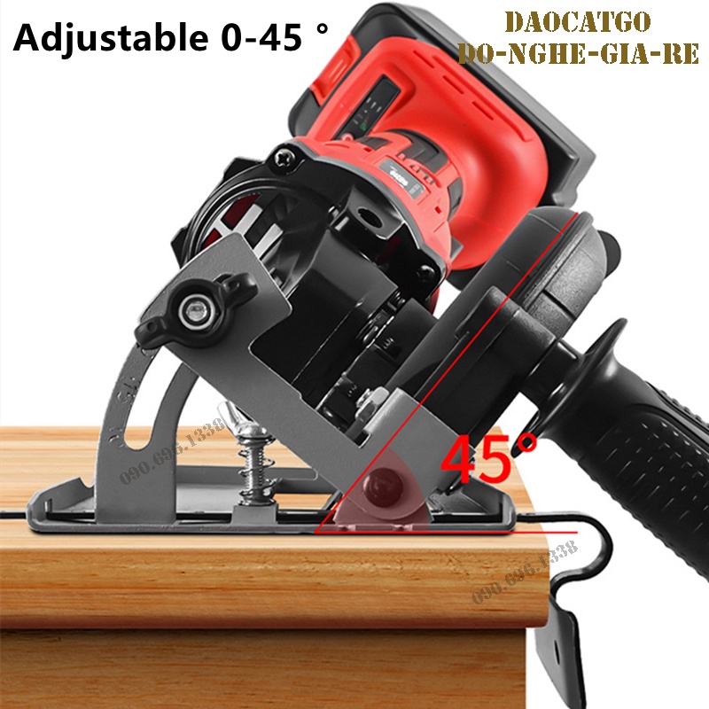 Bộ chuyển đổi máy mài thành máy cưa đĩa cầm tay có cữ cắt góc gỗ 45 độ