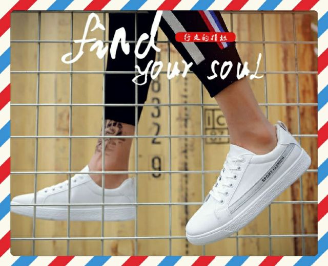 🎯FLASH SALE🃏Giày Da Nam Sneaker Thể Thao SHOES HOUSE 🧩mã G4- Trắng kẻ Xám Sport Fashion