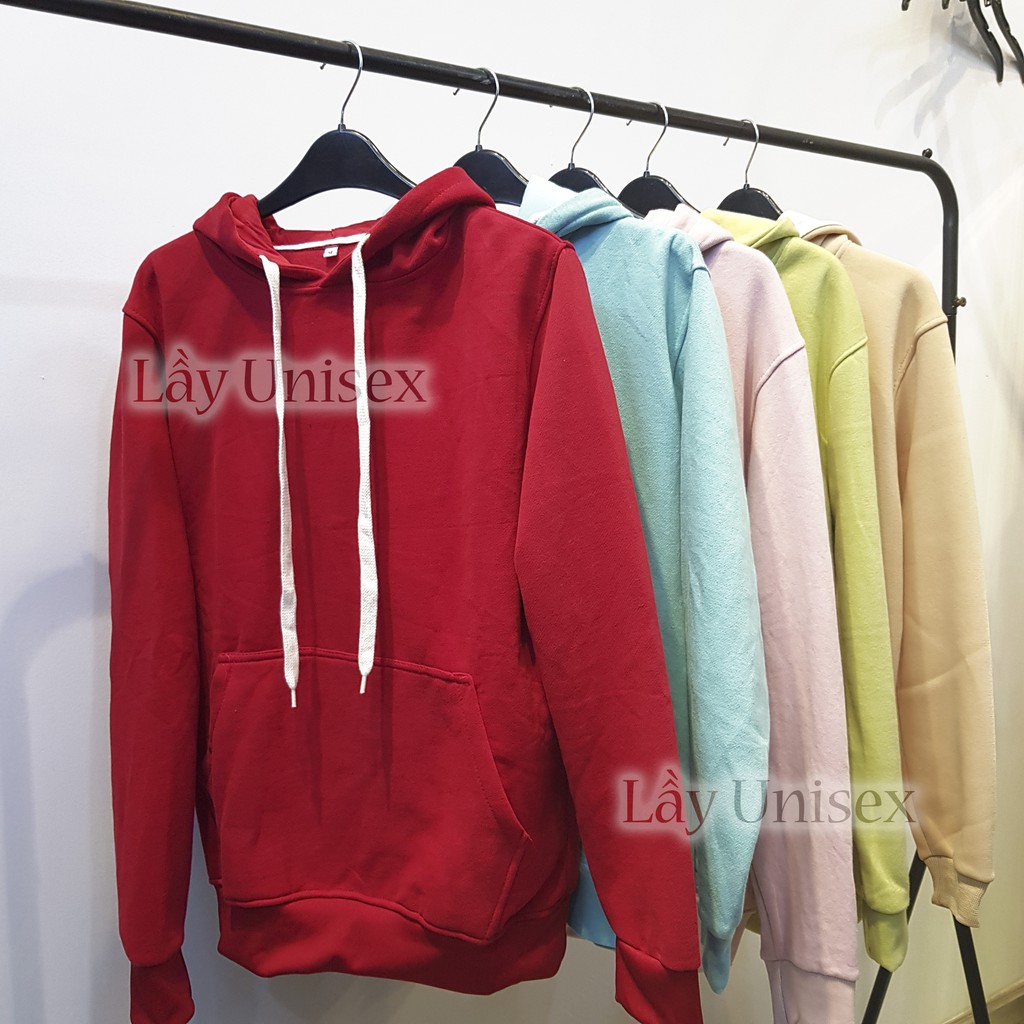 Hoodie đỏ trơn form rộng unisex | BigBuy360 - bigbuy360.vn
