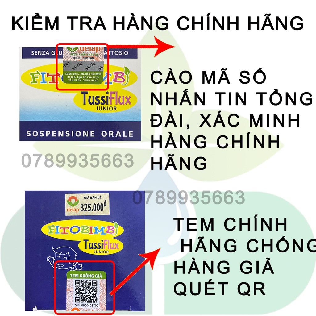 Fitobimbi Tussi Flux Junior Giảm Ho,Hết Đờm,Đau Rát Họng Do Cảm Cúm Viêm Họng Trẻ Nhỏ