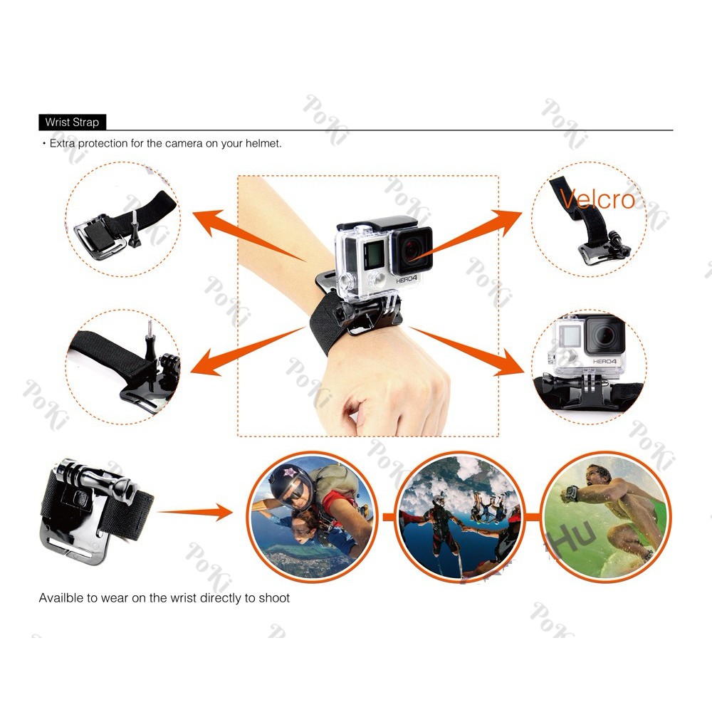 Bộ phụ kiện GOPRO, SJCAM 7 in 1 + FREE 1 phao nổi gắn camera, hàng thể thao chuyên dụng cao cấp cho dân phượt - POKI