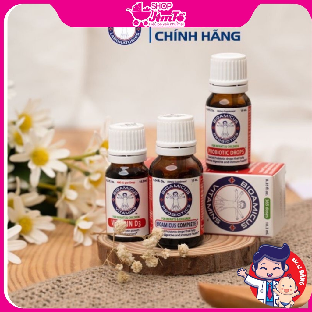 Men vi sinh  Men vi sinh BioAmicus Probiotic Drops lọ 10ml Hỗ Trợ Tiêu Hóa của bé