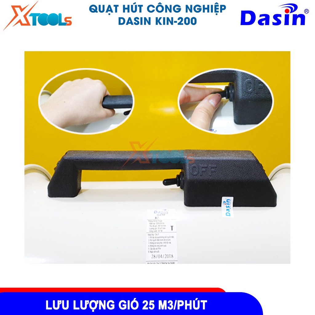 Quạt hút công nghiệp Dasin lưu lượng gió 25-66 m3/giờ tốc độ vòng quay 2900-2905 vòng/phút [CHÍNH HÃNG][XTOOLS]