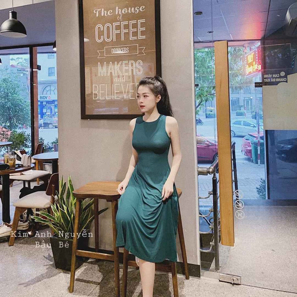 BÁN SỈ VÁY COTTON MIDI DÁNG XÒE