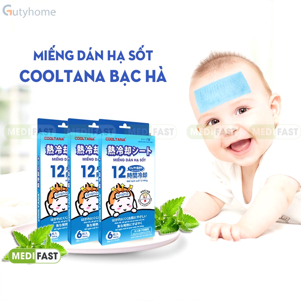 Miếng dán hạ sốt Cooltana Cooling Gel Sheet - Làm mát liên tục trong 10 tiếng