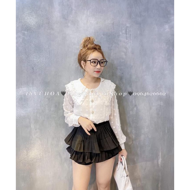 Áo sơ mi cúc ngọc xinh xỉu