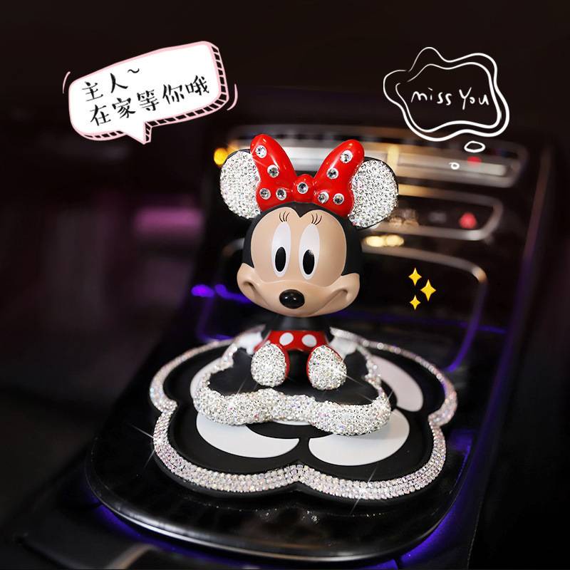 Chuột Mickey Minie Đính Đá Lắc Lư Đầu Dễ Thương Trang Trí Taplo ô tô