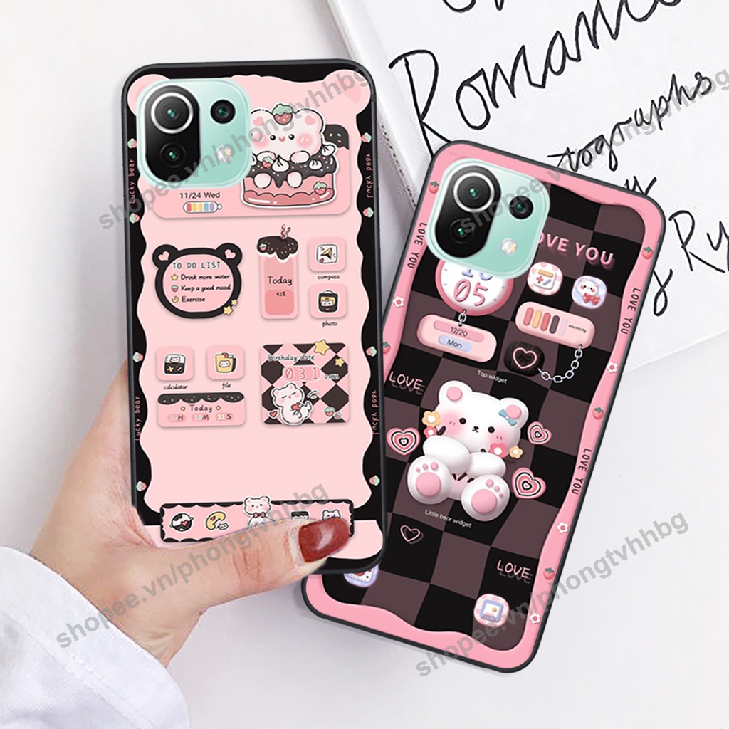 Ốp lưng Xiaomi Mi 11 / Mi 11 Lite 5g / Mi 11 Lite 5g NE gấu,thỏ trắng , đồng hồ dễ thương cute cực đẹp