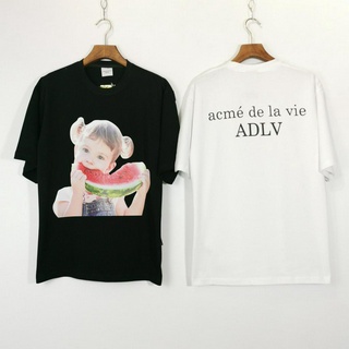 Acmedelavie Áo Thun Ngắn Tay Dáng Rộng In Hình Cô Gái Đáng Yêu