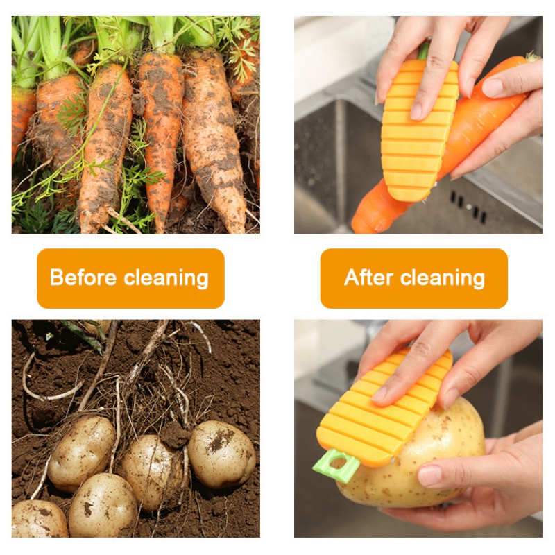 Bàn chải vệ sinh rau củ quả chống trượt tiện dụng