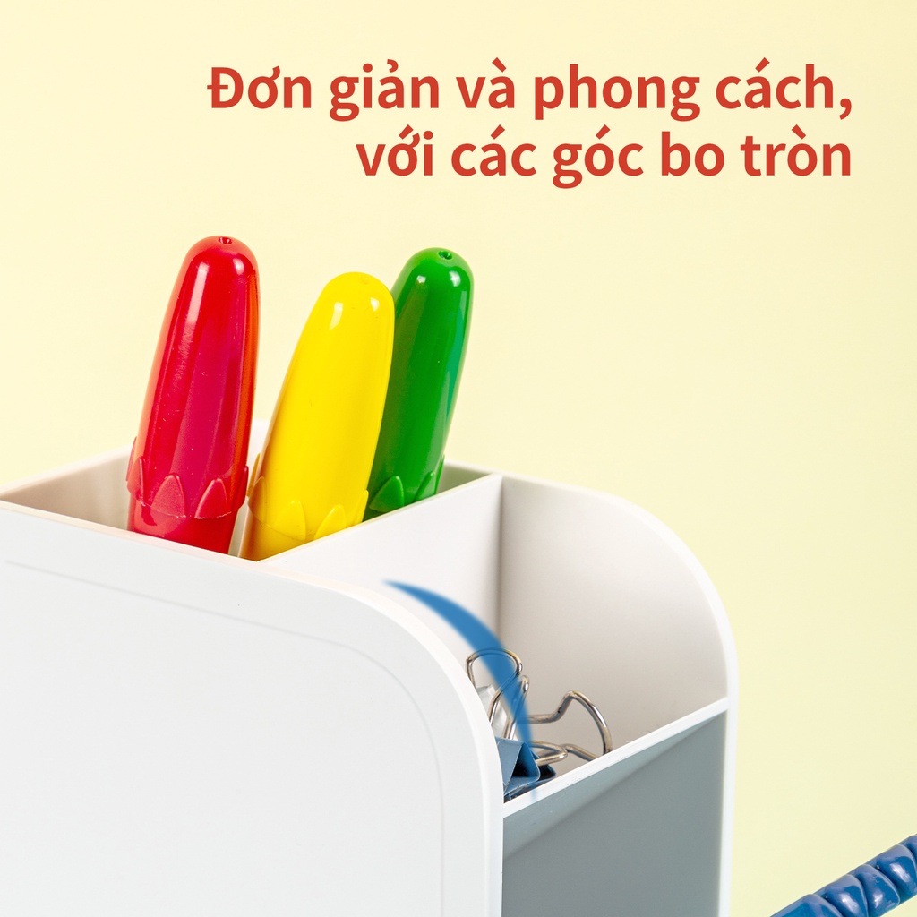 Kệ ống đựng bút mỹ phẩm 5 ngăn Deli - Xanh/ Trắng/ Hồng - 8932/ 8933