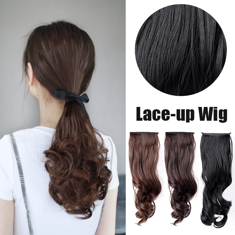 Tóc Giả Xoăn Dài 25/35CM 3 Màu Thời Trang Cho Nữ