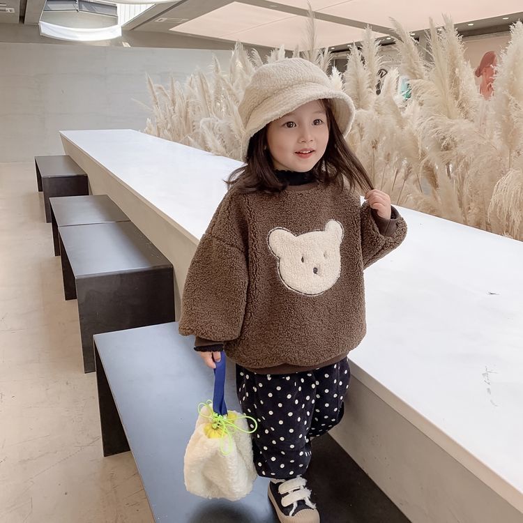 ❤Áo Len Lông Cừu Dày Dặn Họa Tiết Hoạt Hình Thời Trang Mùa Đông 2021 Cho Bé Gái